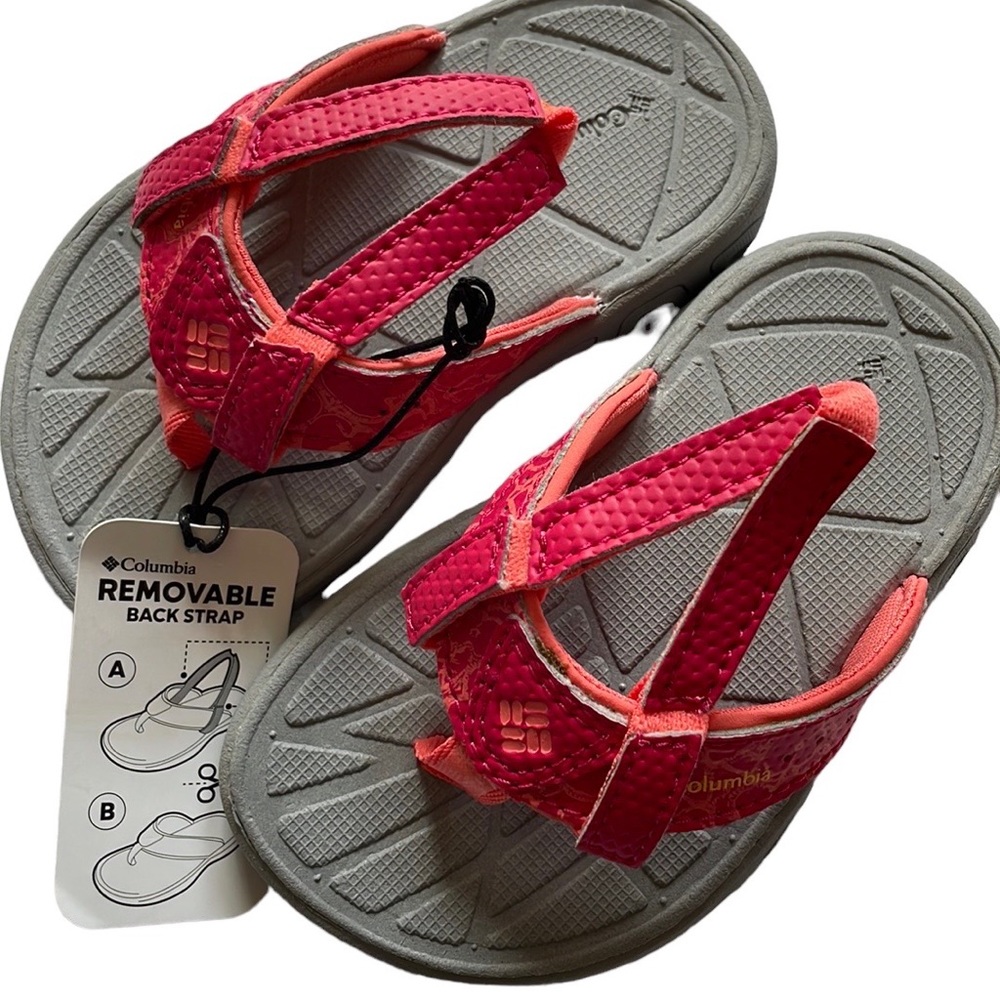 Columbia Girl’s Pink Techsun Flip Sandals. Size 4T, 5T, 6T.